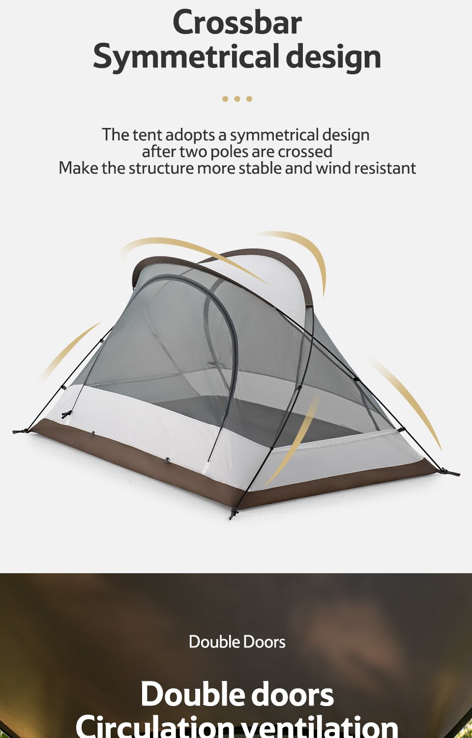 Cheap Goat Tents  Butterfly Cross Double Hall Double Tent Outdoor Portable Camping Travel Rainproof Windproof Sunscreen Breathable Tent   